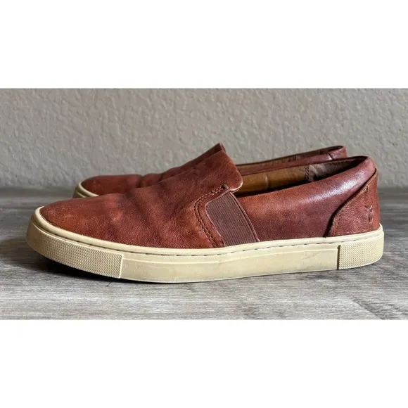 Frye Ivy Slip On Shoes Cognac Size 7