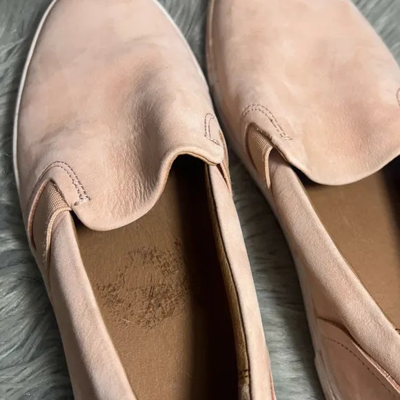 FRYE Ivy Slip On Sneakers Blush Marbled Sole Nubuck Leather Flatform Slip-On8.5M