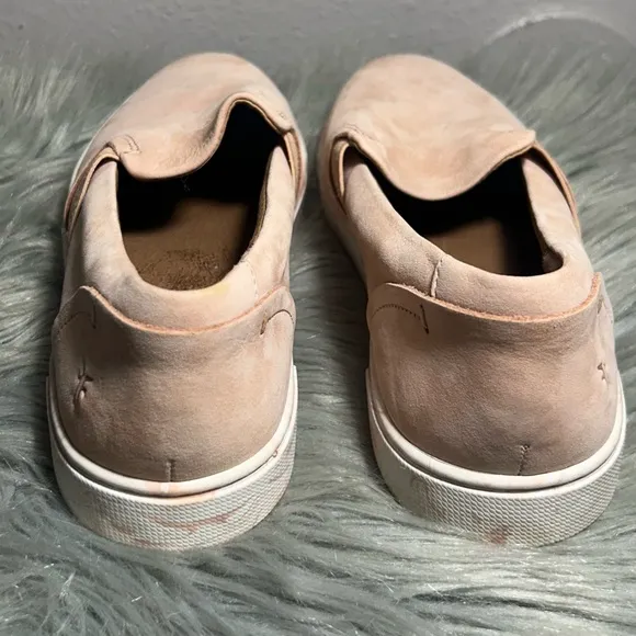 FRYE Ivy Slip On Sneakers Blush Marbled Sole Nubuck Leather Flatform Slip-On8.5M