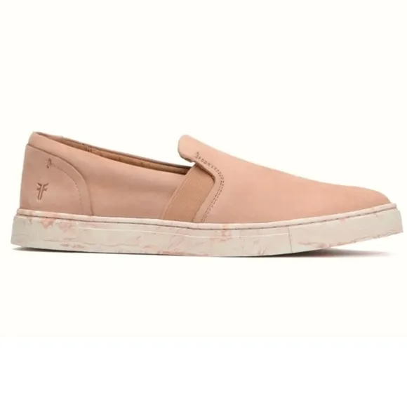 FRYE Ivy Slip On Sneakers Blush Marbled Sole Nubuck Leather Flatform Slip-On8.5M