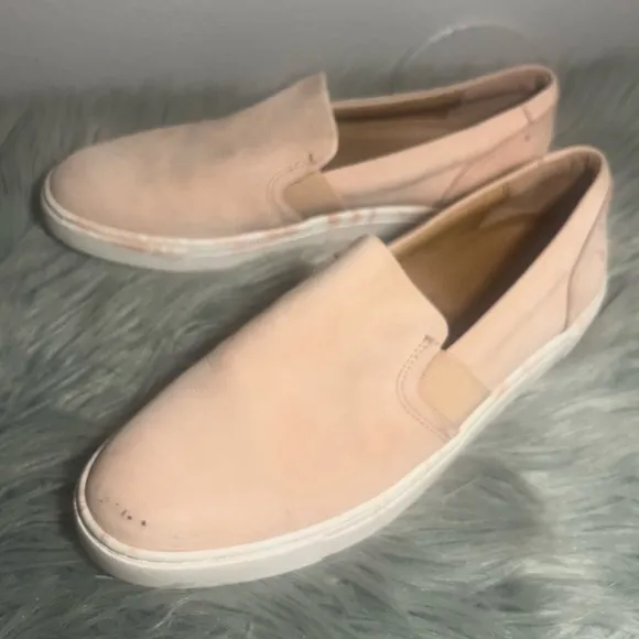 FRYE Ivy Slip On Sneakers Blush Marbled Sole Nubuck Leather Flatform Slip-On8.5M