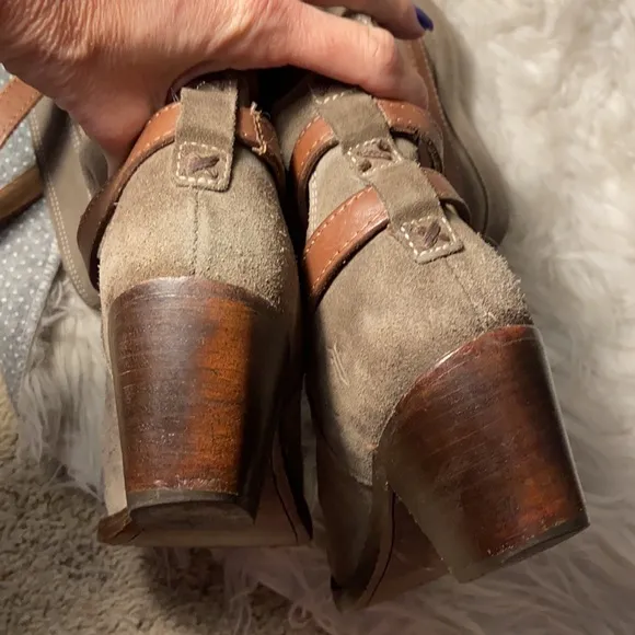 Frye Jane Strappy Suede Tall Boots 7