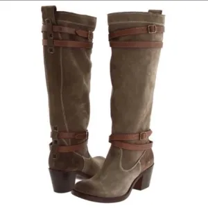 Frye Jane Strappy Suede Tall Boots 7