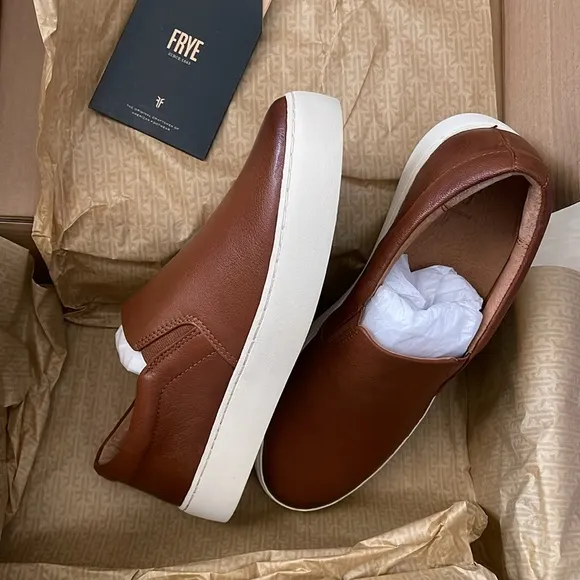 Frye Lena Slip On Leather Sneakers