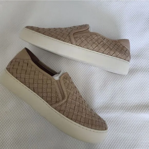 Frye Lena Leather woven slip on sneakers