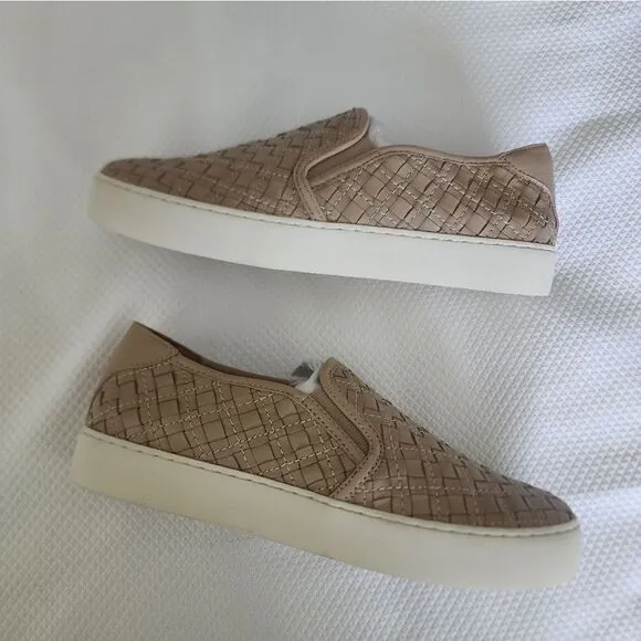 Frye Lena Leather woven slip on sneakers