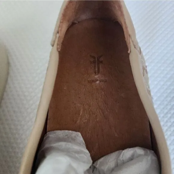 Frye Lena Leather woven slip on sneakers