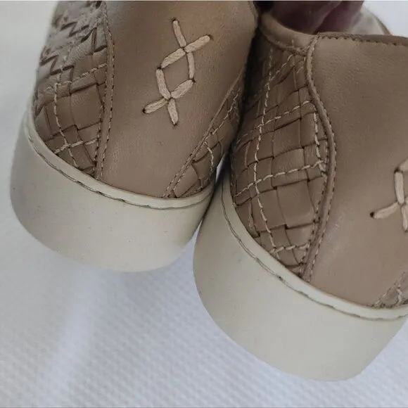 Frye Lena Leather woven slip on sneakers