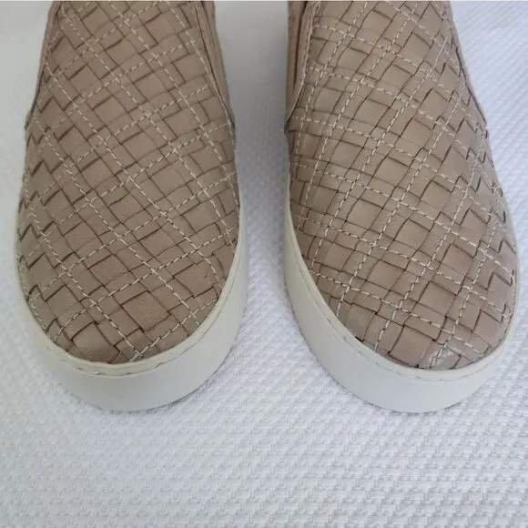 Frye Lena Leather woven slip on sneakers
