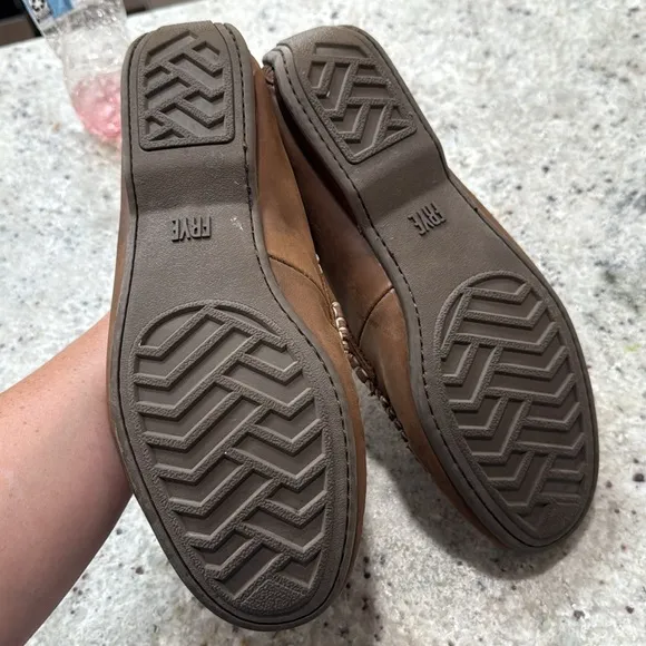 Frye LEWIS VENETIAN Men’s Slip On LoaferDriving Shoes Leather Tan Brown 9.5