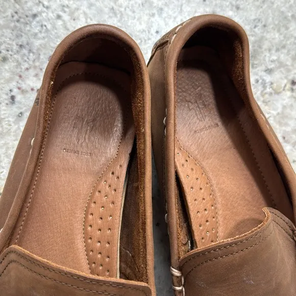 Frye LEWIS VENETIAN Men’s Slip On LoaferDriving Shoes Leather Tan Brown 9.5