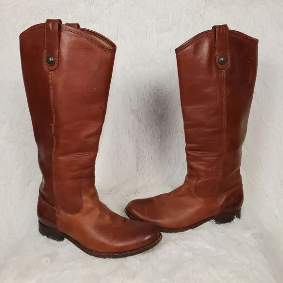 Frye Melissa Button Leather Riding Boots Size 7.5