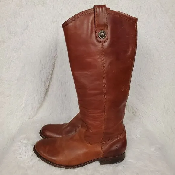 Frye Melissa Button Leather Riding Boots Size 7.5