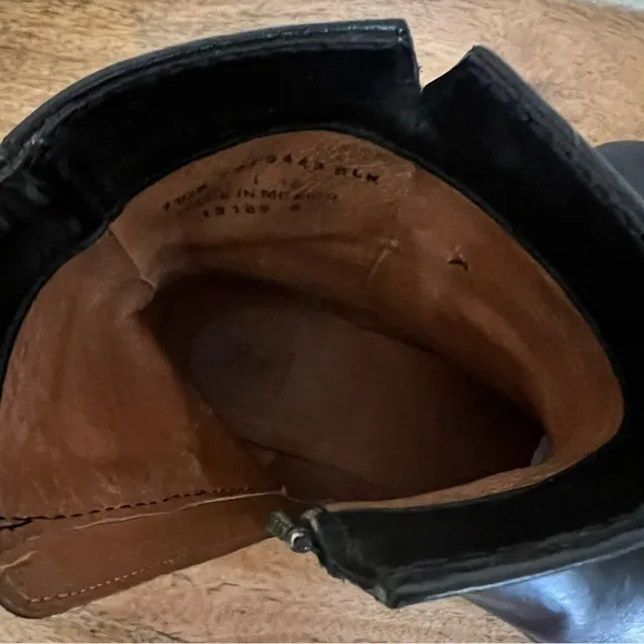 Frye MelissaShort Black Leather Boots Size 6