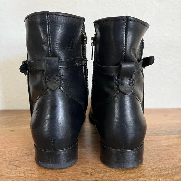 Frye MelissaShort Black Leather Boots Size 6