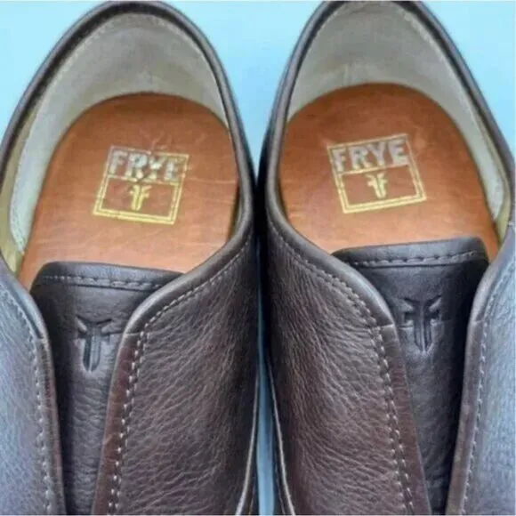 Frye Men's Dark Brown Leather Slip On Loafer Sneakers Loafer Size 9