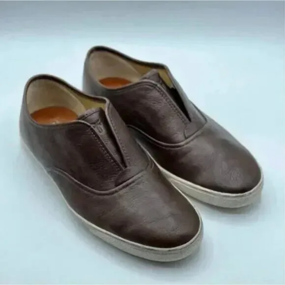 Frye Men's Dark Brown Leather Slip On Loafer Sneakers Loafer Size 9
