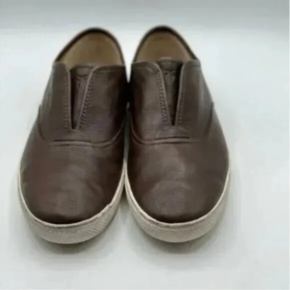 Frye Men's Dark Brown Leather Slip On Loafer Sneakers Loafer Size 9