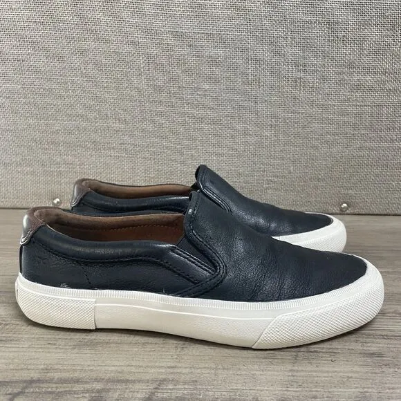 FRYE Men’s Ludlow Casual Slip On Black Leather Sneakers Men's Size 7