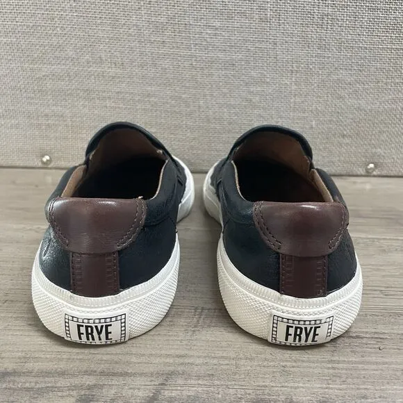 FRYE Men’s Ludlow Casual Slip On Black Leather Sneakers Men's Size 7