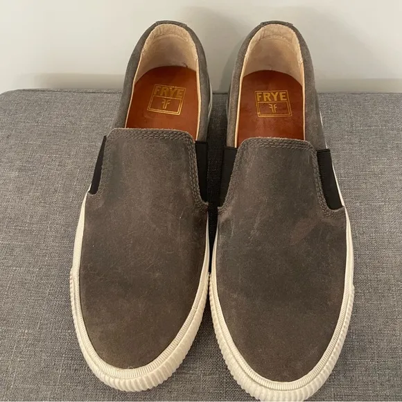 FRYE Men’s Miller Slip On Shoe - Gray Suede Size 8