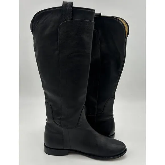 Frye Paige Tall Riding Boots Black Leather Woman’s Size 8