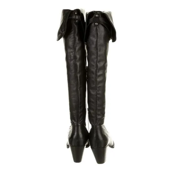 Frye Sarah Women's Knee High Leather Riding Tall Boots 77842 Heel Black Size 9