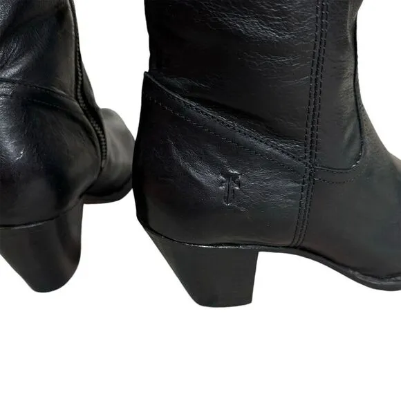 Frye Sarah Women's Knee High Leather Riding Tall Boots 77842 Heel Black Size 9