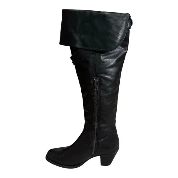 Frye Sarah Women's Knee High Leather Riding Tall Boots 77842 Heel Black Size 9