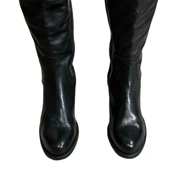 Frye Sarah Women's Knee High Leather Riding Tall Boots 77842 Heel Black Size 9