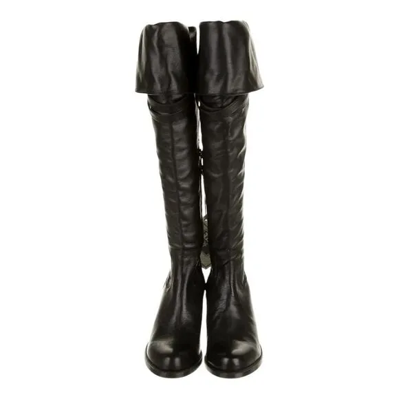 Frye Sarah Women's Knee High Leather Riding Tall Boots 77842 Heel Black Size 9