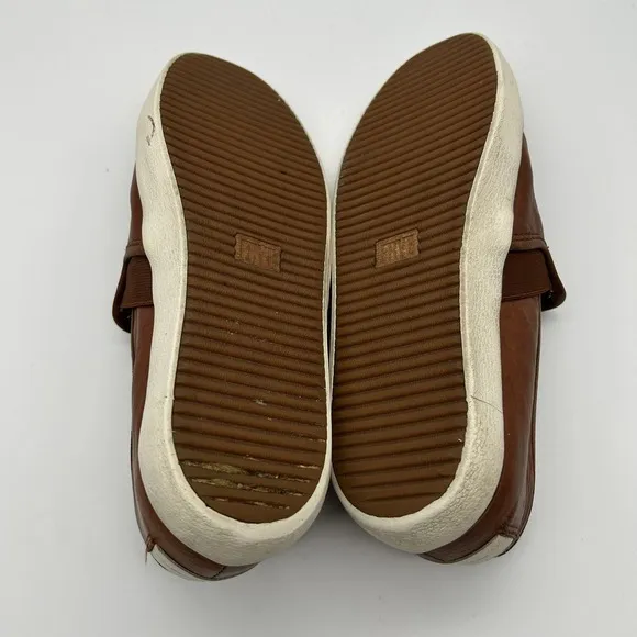 Frye Shoes Womens Size 8M Leather Slip On Brown Casual Sneakers Distressed