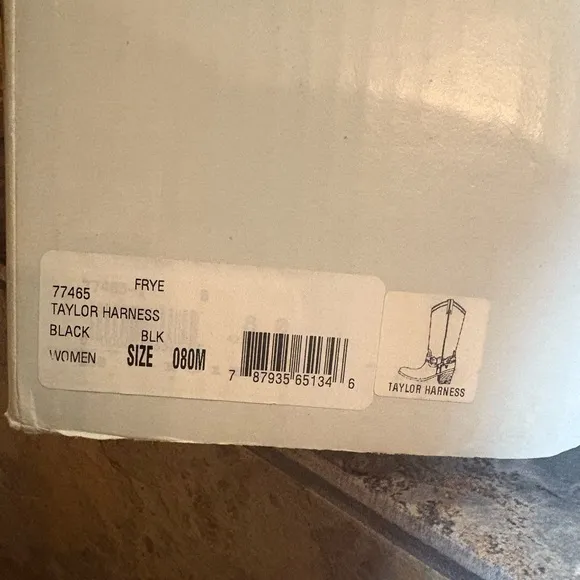 Frye Taylor Harness Women's Black leather slouch Boots Size 8 beautiful with Box