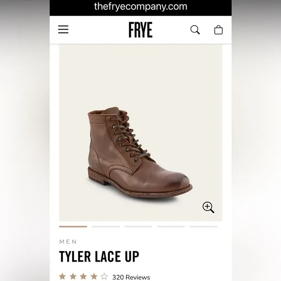 FRYE Tyler Lace Up Men’s Boots New Without Box Never Worn