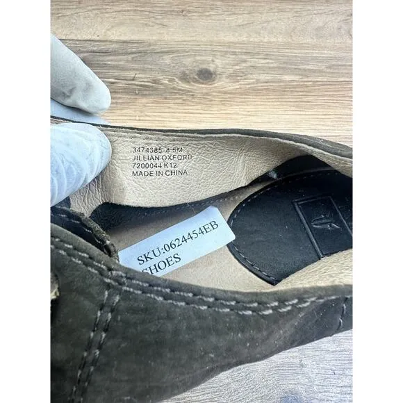 Frye Women’s Leather Jillian Oxford Shoes Olive Green Size 8.5M