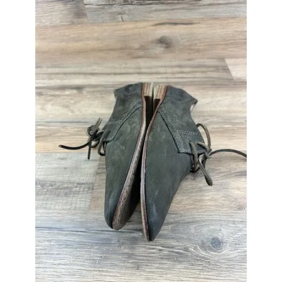 Frye Women’s Leather Jillian Oxford Shoes Olive Green Size 8.5M