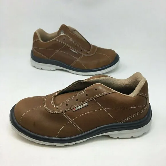 Funcional Men's Shoes Brown Black White Size 10.5 Work Safety Shoes  Alloy Toe