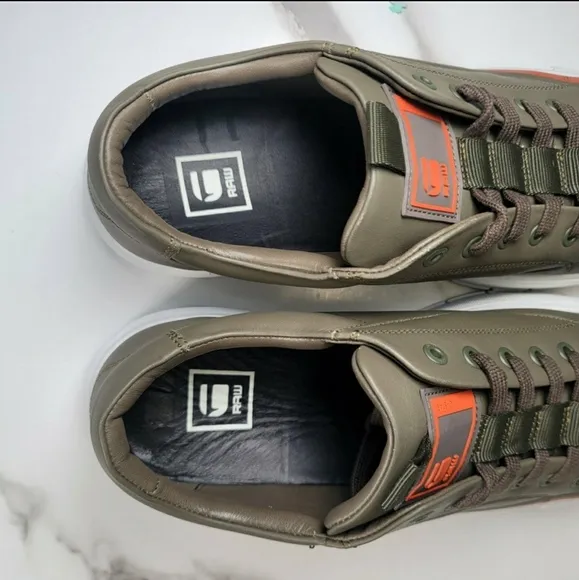 G-Star Raw Men's Rocup-II-LGO-M Sneakers Low-Top Shoes Geen/Orange Size 11