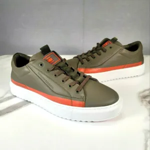 G-Star Raw Men's Rocup-II-LGO-M Sneakers Low-Top Shoes Geen/Orange Size 11