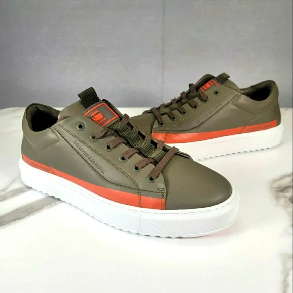 G-Star Raw Men's Rocup-II-LGO-M Sneakers Low-Top Shoes Geen/Orange Size 11