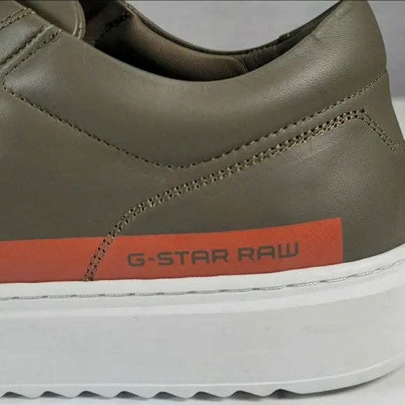G-Star Raw Men's Rocup-II-LGO-M Sneakers Low-Top Shoes Geen/Orange Size 11
