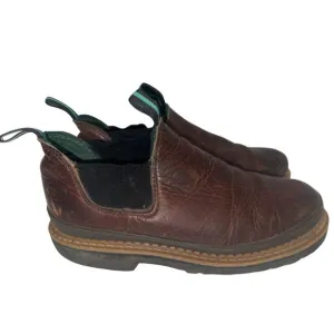 Georgia Giant Mens Work Shoes Sz 9.5 Brown Leather Romeo Safety Slip Resistant