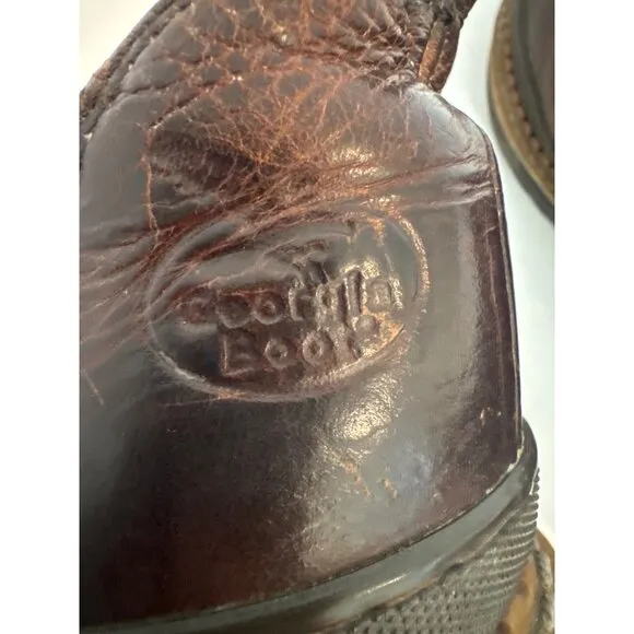 Georgia Giant Mens Work Shoes Sz 9.5 Brown Leather Romeo Safety Slip Resistant