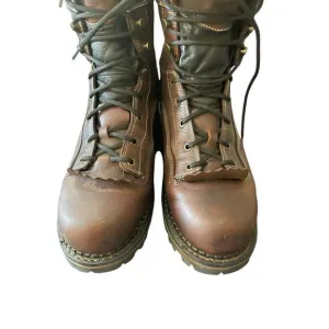 Georgia Boot Mens Dark Brown Leather Lace-Up Work Boots Size 9