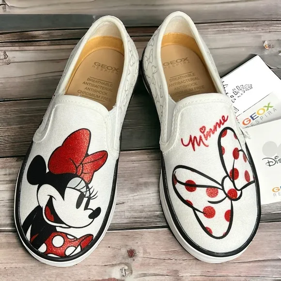 Geox x Disney J Kilwi Minnie Mouse Girls Slip-On Canvas Sneakers