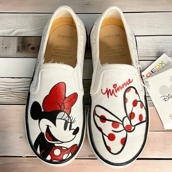Geox x Disney J Kilwi Minnie Mouse Girls Slip-On Canvas Sneakers