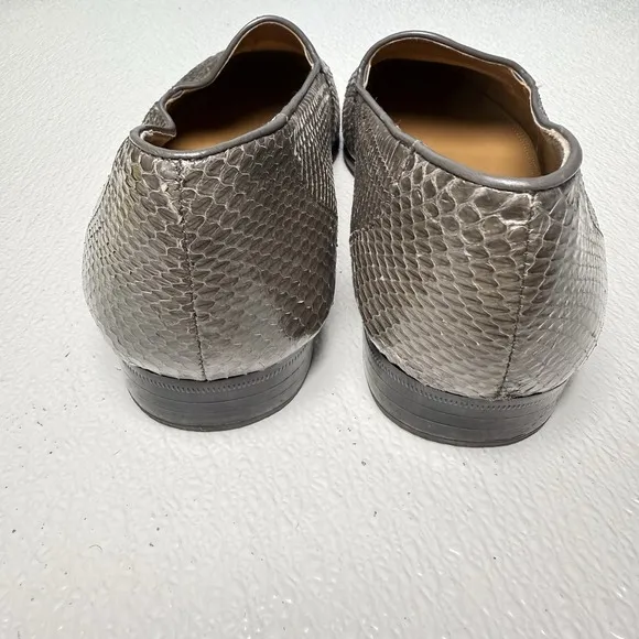 Giorgio Brutini Men's Loafer Dress Shoes Snakeskin, Gray, Slip-On, Size 11