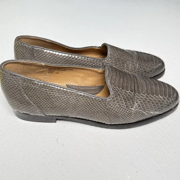 Giorgio Brutini Men's Loafer Dress Shoes Snakeskin, Gray, Slip-On, Size 11