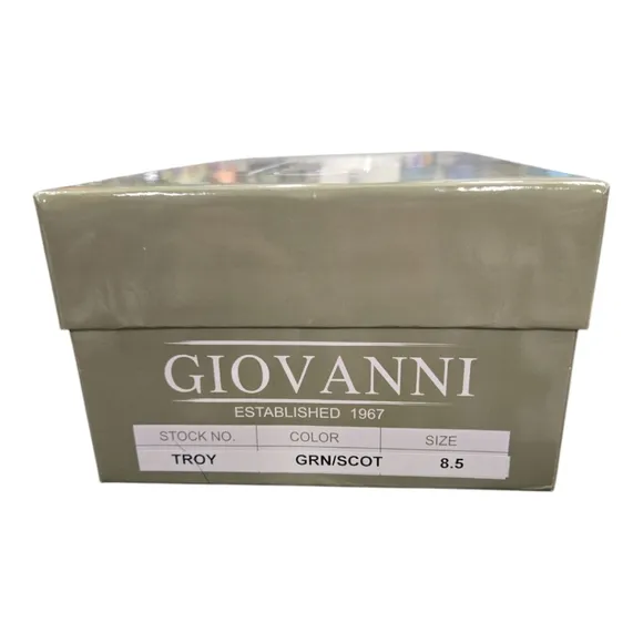 GIOVANNI MEN'S GREEN/SCOTCH LEATHER WING TIP DRESS SHOE. TROY.