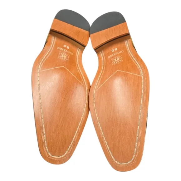 GIOVANNI MEN'S GREEN/SCOTCH LEATHER WING TIP DRESS SHOE. TROY.